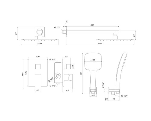 Душевая система Globus Lux SMART GLM-205-BB