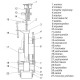 Комплект арматуры для сливного бачка с нижней подачей води 1/2 ″ та двума режимами слива АБк2-10