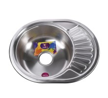 Мийка кухонна врiзна кругла 570х450х160 Matt MR 5745S 0,6 mm Mira