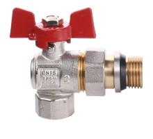 Кран шаровый угловой с американкой WATERVALVE Q003  NV-V124 1/2″ BН