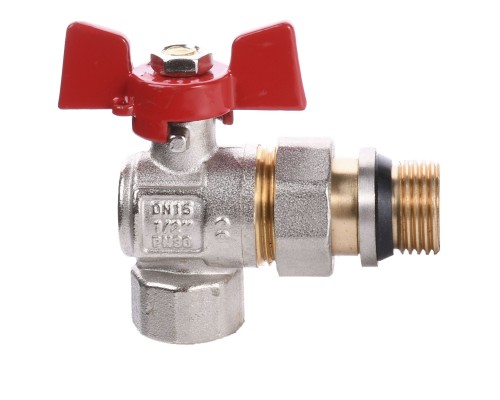 Кран шаровый угловой с американкой WATERVALVE Q003 NV-V124 1/2″ BН