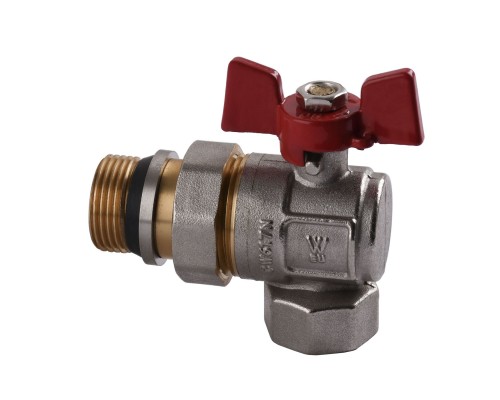 Кран шаровый угловой с американкой WATERVALVE Q003 NV-V344 3/4″ BH