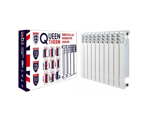 Радіатор біметалевий секційний QUEEN THERM 500/96 (кратно 10) - QUEEN THERM