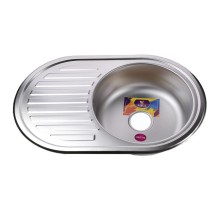 Мийка кухонна врiзна кругла 770х500х160 Decor MR 7750 D 0,6 mm Mira