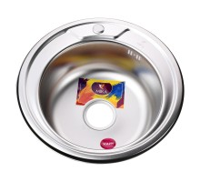 Мийка кухонна врiзна кругла 490х160 Satin MR 490 E 0,6 mm Mira