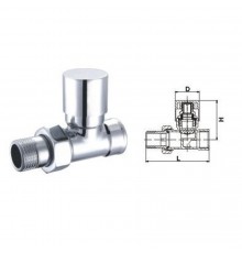 Кран вентильний прямий з американкою SOLOMON 3/4″ CHROM 1864 п/ключ