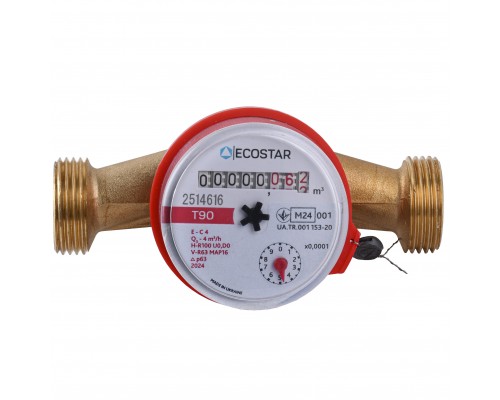 Счетчик горячей воды ECOSTAR DN20 3/4″ без штуцера L130 E-C 4,0