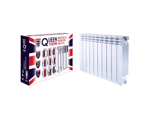 Радіатор біметалевий секційний QUEEN THERM 500/120 (кратно 10) - QUEEN THERM