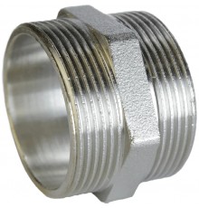 Ниппель никелированный 1 1/2″НР х 1 1/2″НР штампованный А0535А(нк) VA