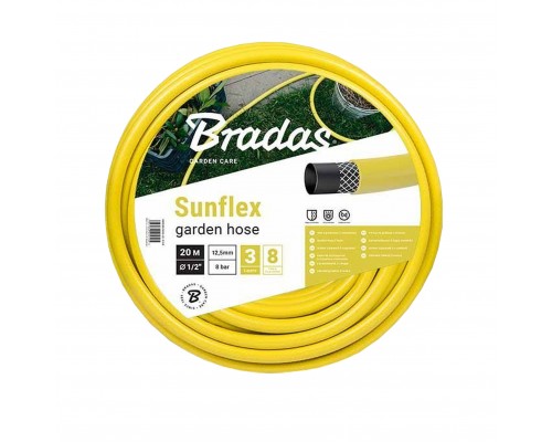 Шланг для поливу SUNFLEX 1/2″ - 20м Bradas Польща жовтий WMS1/220 - BRADAS