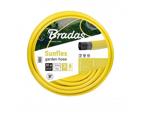 Шланг для поливу SUNFLEX 1/2″ - 30м Bradas Польща жовтий WMS1/230 - BRADAS