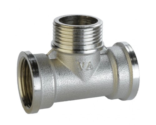 Трійник нікельований 3/4″ВР х 3/4″ЗР х 3/4″ВР штампований А0252А(нк) VA - VA