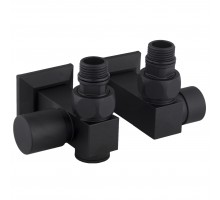 Набір Кран вентильний кутовий з американкою SOLOMON LUX 1/2″CUBE BLACK 8888_ТЕН (1уп)