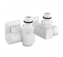 Набір Кран вентильний кутовий з американкою SOLOMON LUX 1/2″CUBE WHITE 8888_ТЕН (1уп)