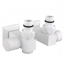 Набір Кран вентильний кутовий з американкою SOLOMON LUX 1/2″CUBE WHITE 8888_ТЕН (1уп)