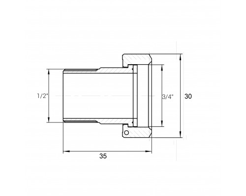 Комплект штуцеров 3/4″Вх1/2″ Н латунный LR433L OPTIMUM