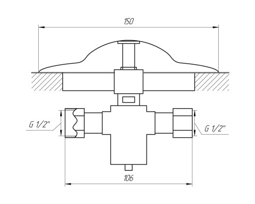 Кран-дозатор Tremolada 469 монтаж у підлогу 1/2″х1/2″ (Italy) - TREMOLADA