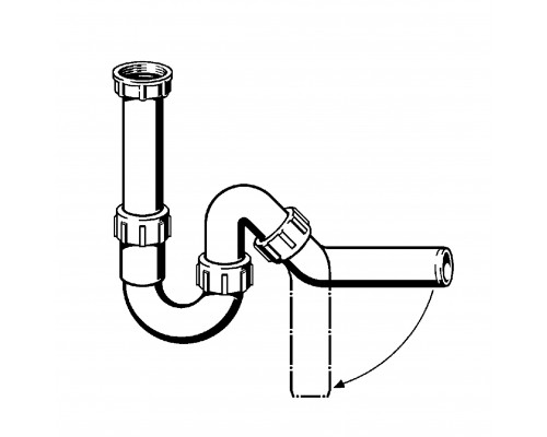 Сифон для раковини VIEGA 1 1/2″х40 без патр. 45° пластик білий трубний б/г 102821 - VIEGA