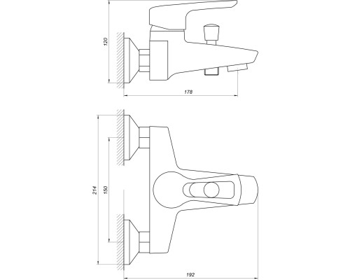 Смеситель для ванны CRISTAL SEVA GSV-102