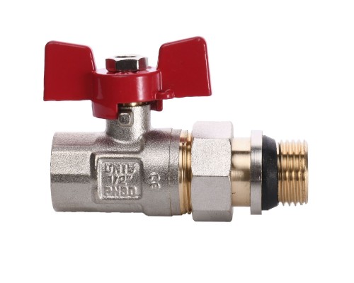 Кран кульовий прямий з американкою WATERVALVE Q003 NV-V123 1/2″ ЗB - Quality Professional