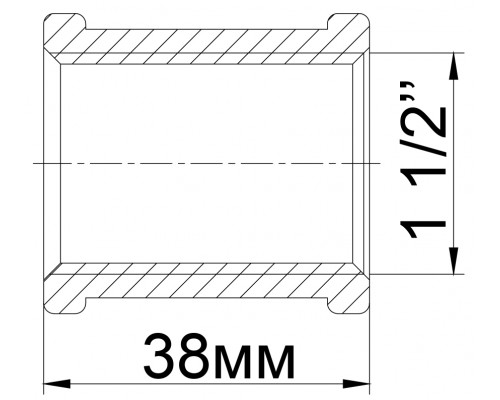 Муфта латунна 1 1/2″ВР х 1 1/2″ВР ливарна 306-1Б - !NoName