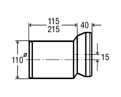 Патрубок для унитаза 155мм эксцентрик пластик Ø110 VIEGA 103231