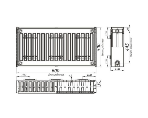 Радіатор сталевий панельний OPTIMUM 22 бок 500x600 - OPTIMUM