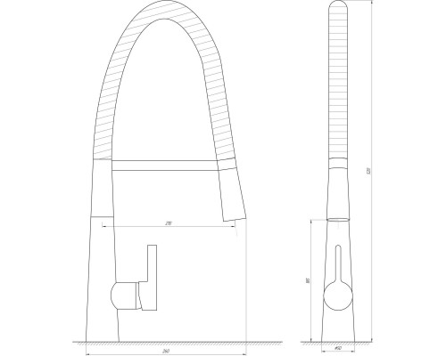 Змішувач для кухні Globus Lux LAZER GLLR-1032-StSTEEL - Globus Lux