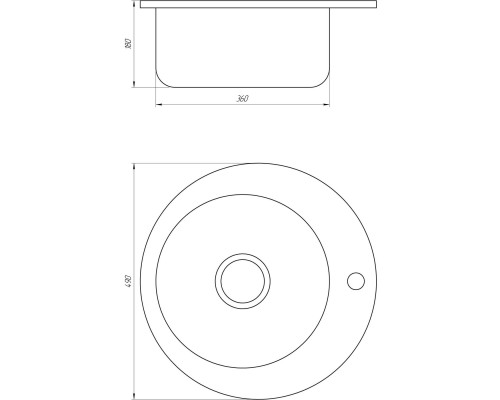 Мийка кухонна врiзна кругла 490х180 Decor MR 490 D Mira - MIRA