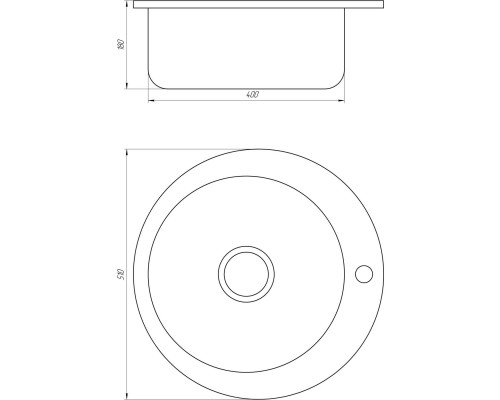 Мийка кухонна врiзна кругла 510х180 Decor MR 510 D Mira - MIRA