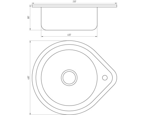 Мийка кухонна врiзна кругла 530х180 Decor MR 530 D Mira - MIRA