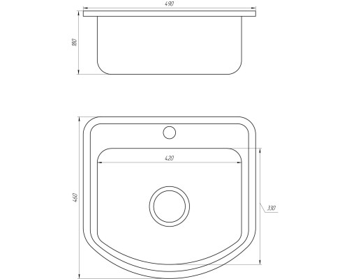 Мийка кухонна врiзна прямокутна 490x460х180 Decor MR 4946 D Mira - MIRA