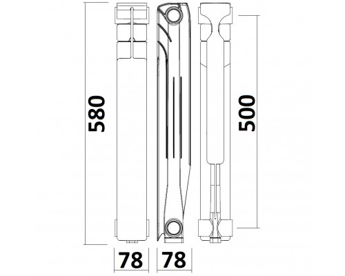 Радиатор алюминиевый секционный GALLARDO ALSTAND 500/80 (кратно 10)