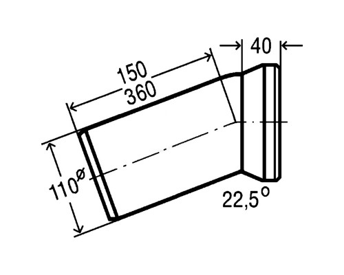 Коліно для унітазу 22,5° пластик Ø110 VIEGA 101855 - VIEGA