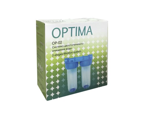 Система 2-х ступеневого очищення Optima OP-02, 3/4″ - Optima