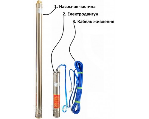 Насос скважинный с повышенной уст-тью к песку OPTIMA PM 3SDm2,5/7 0,25 кВт 35м + 1,5 м кабель