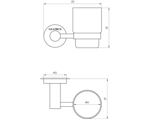 Стакан одинарний Globus Lux SS 8409 SUS304 - Globus Lux