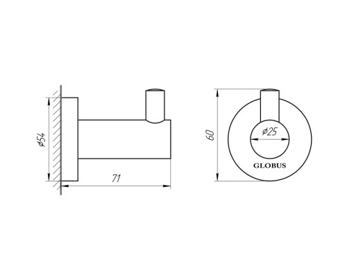 Крючек одинарный Globus Lux SS 8411 SUS304