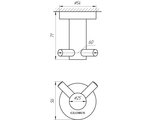 Крючек двойной Globus Lux SS 8415 SUS304