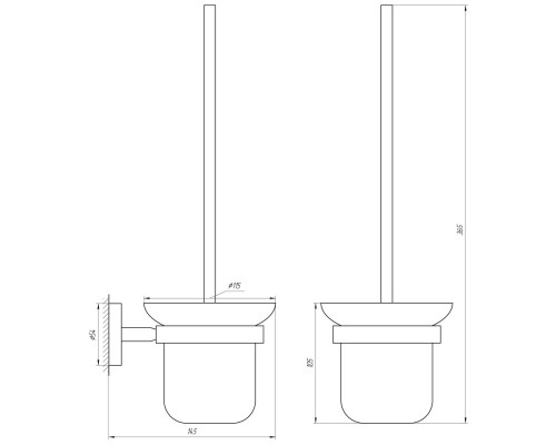 Ерш настенный без крышки Globus Lux SS8429A SUS304