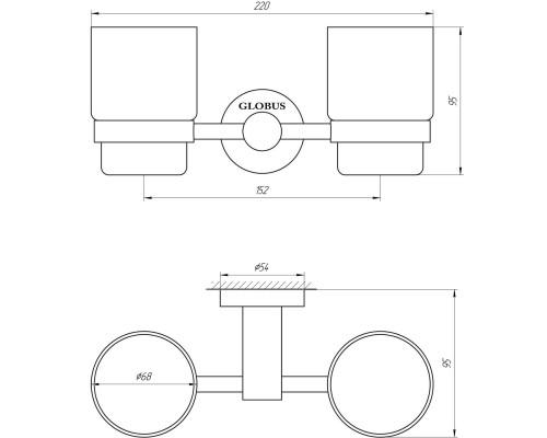 Стакан подвійний Globus Lux SS 8428 SUS304 - Globus Lux