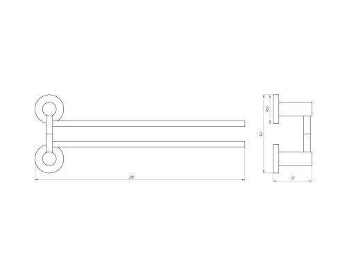 Держатель полотенец Globus Lux SS 8431-2 SUS304