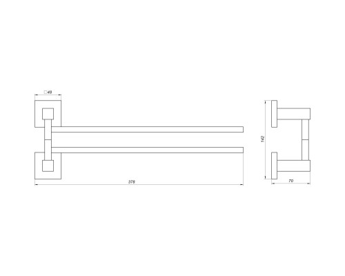 Тримач рушників Globus Lux SQ 9431-2 SUS304 - Globus Lux