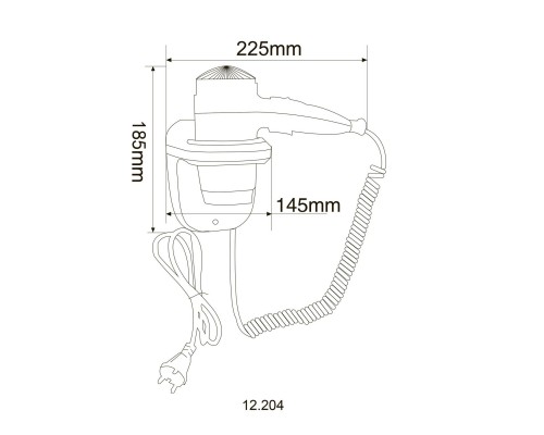 Фен HOTEC 12.204 ABS White - HOTEC