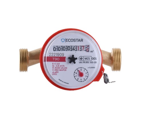 Лічильник гарячої води ECOSTAR DN15 1/2″ L110 E-C 2,5 - ECOSTAR