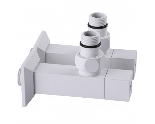 Набір Кран напівобертовий кутовий з американкою SOLOMON LUX 1/2″ CUBE WHITE 8888 (1уп) - Solomon