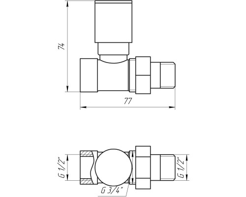 Кран вентильный прямой с американкой SOLOMON 1/2″ CHROM 1865