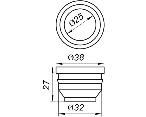 Редукція гумова VSplast 32/25 (чорна) - VSplast