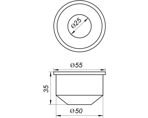 Редукція гумова VSplast 50/25 (чорна) - VSplast