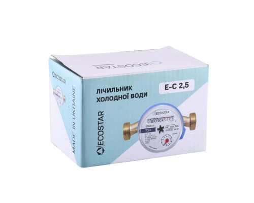 Счетчик холодной воды ECOSTAR DN15 1/2″ без штуцера L110 E-C 2,5